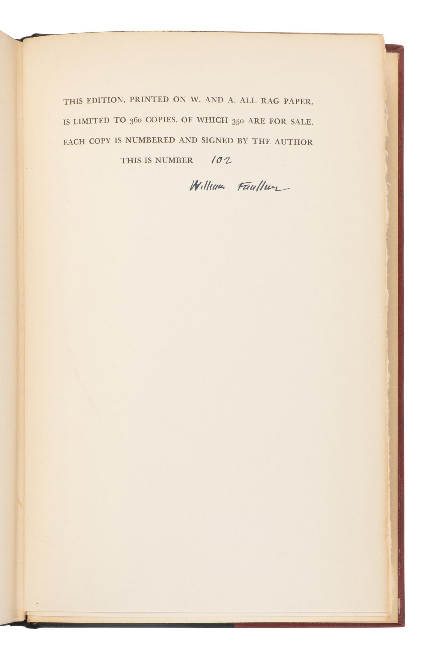 FAULKNER, William (1897-1962). Doctor Martino and Other Stories . New York: Harrison Smith & Robert Haas, 1934.