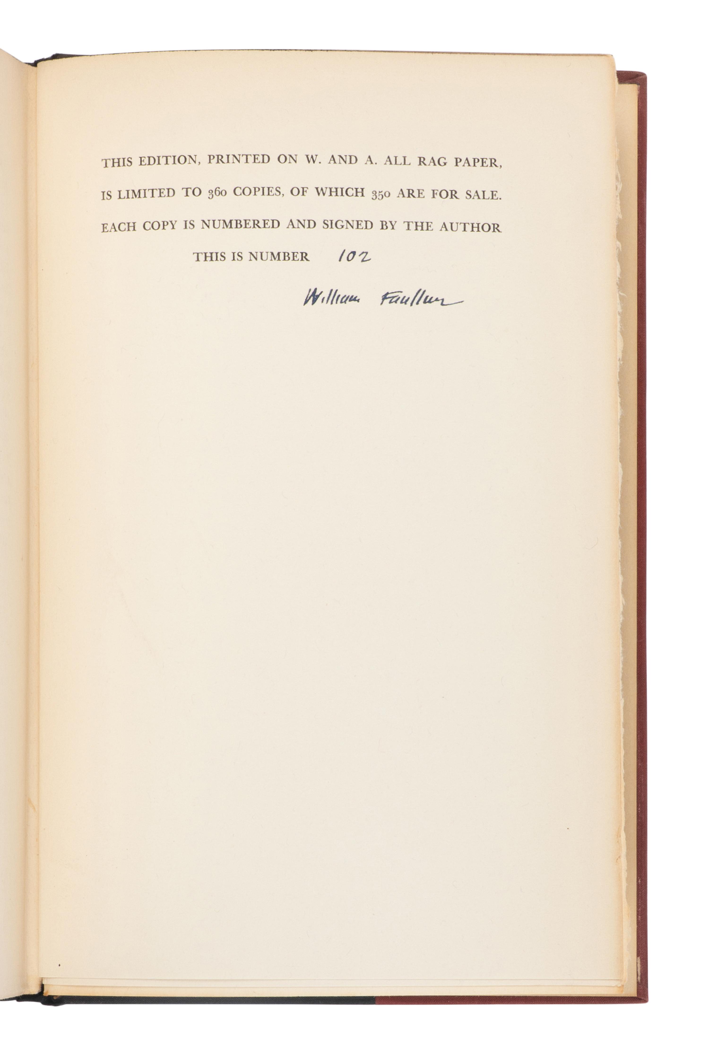 FAULKNER, William (1897-1962). Doctor Martino and Other Stories . New York: Harrison Smith & Robert Haas, 1934.