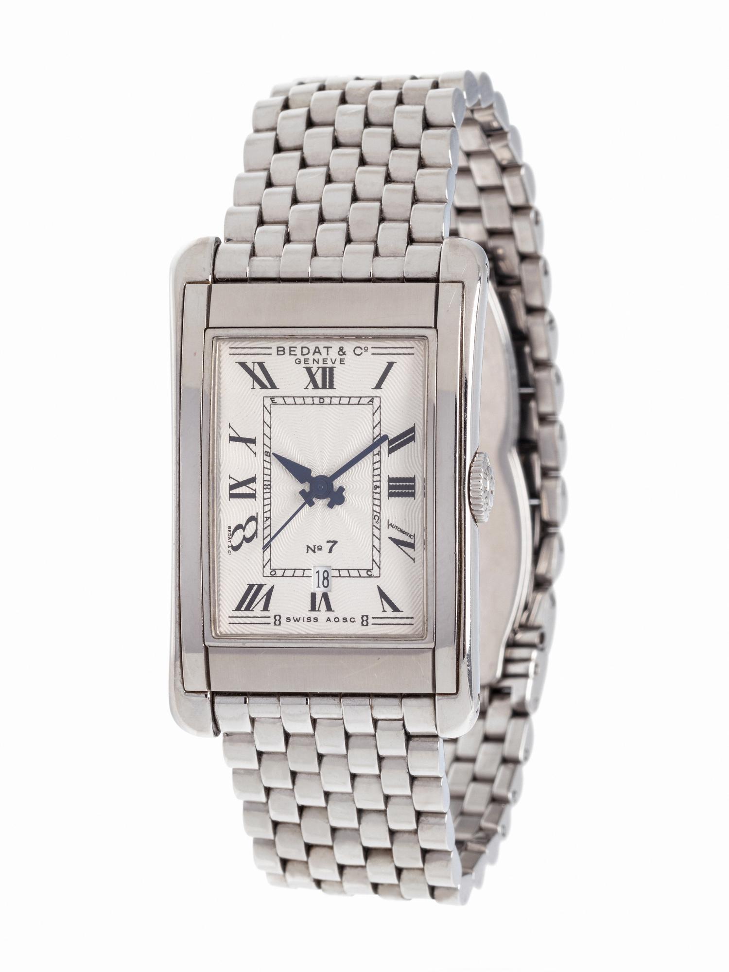 BEDAT & CO., STAINLESS STEEL REF. 718 'NO. 7' WRISTWATCH