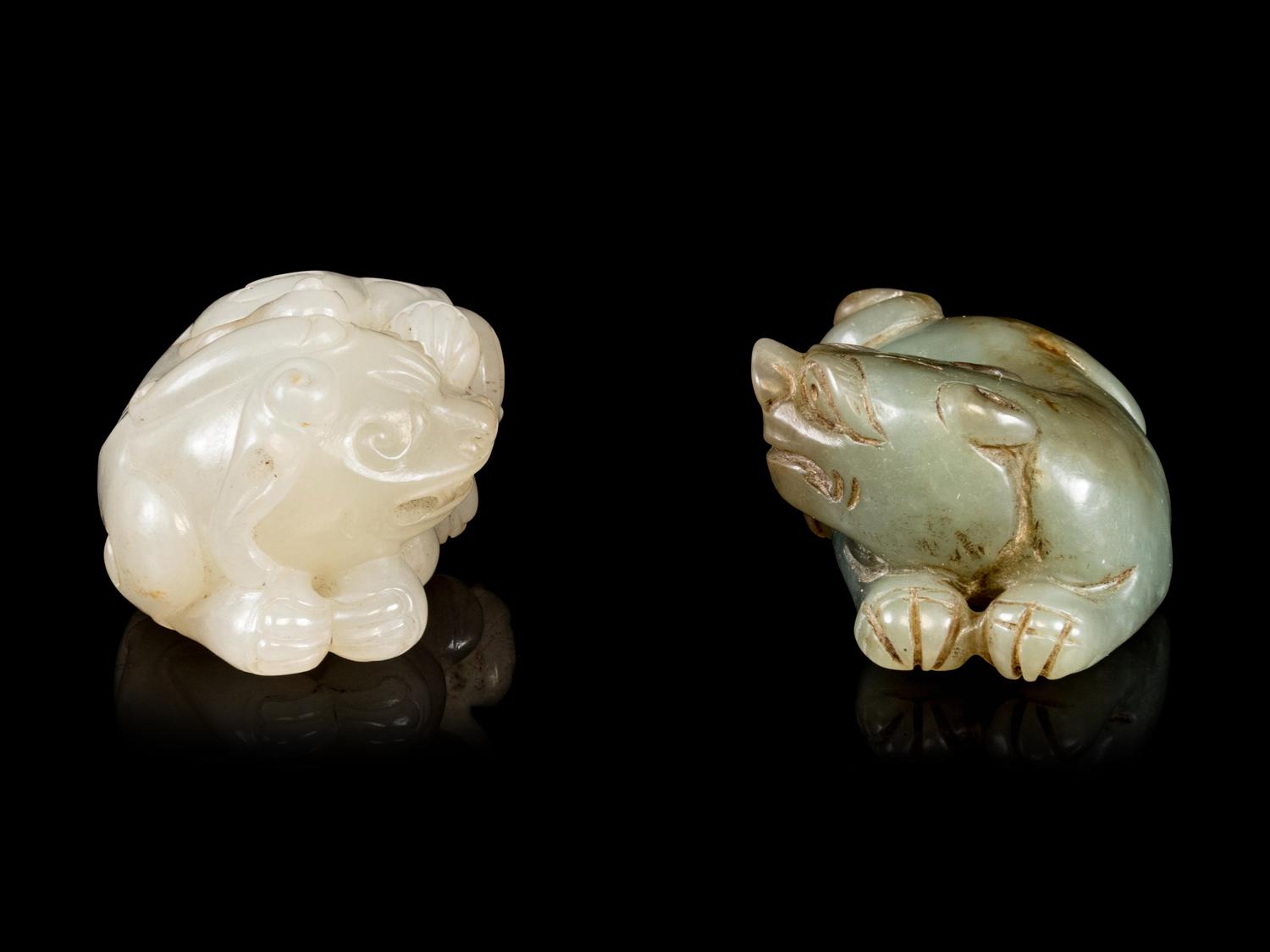 Two Jade Figures of Mythical Beasts