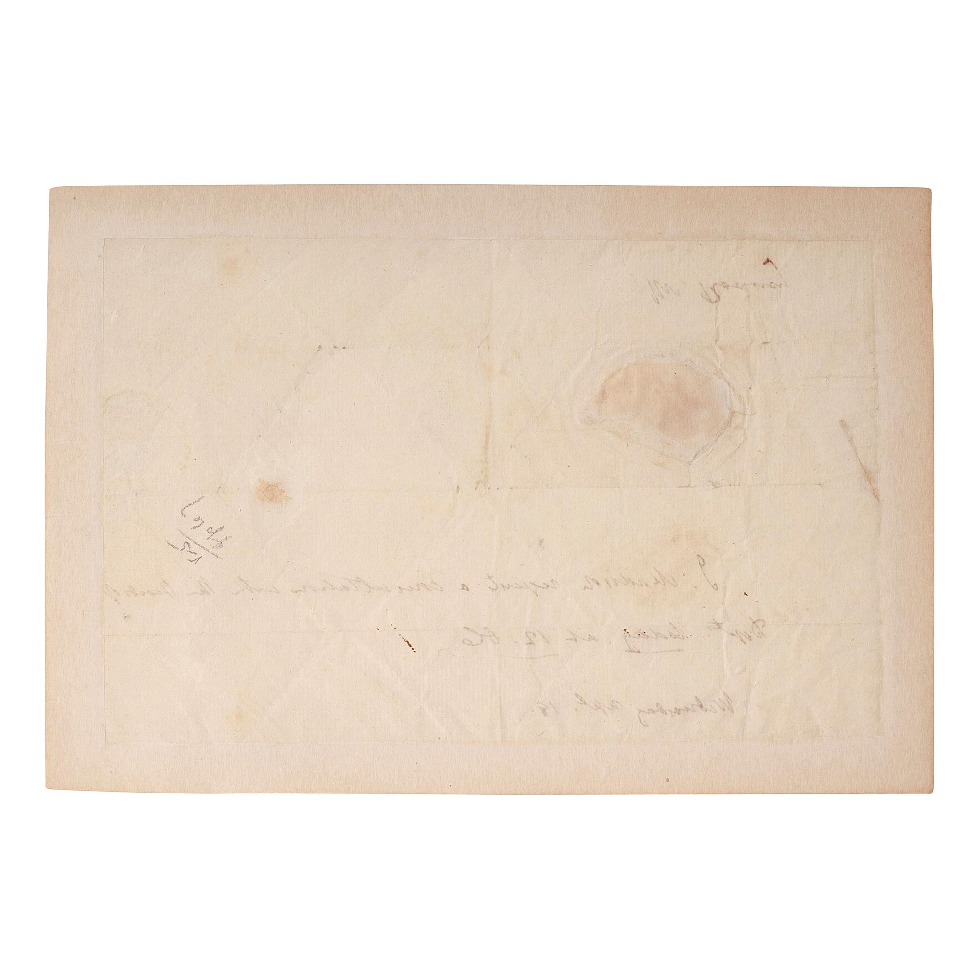 RODNEY, William (before 1661-1708). Autograph note signed ("Wm. Rodney"). N.p., 18 April n.y. 1 page, 7 1/2 x 5 in., with old paper frame and conservation with toning, old creases.