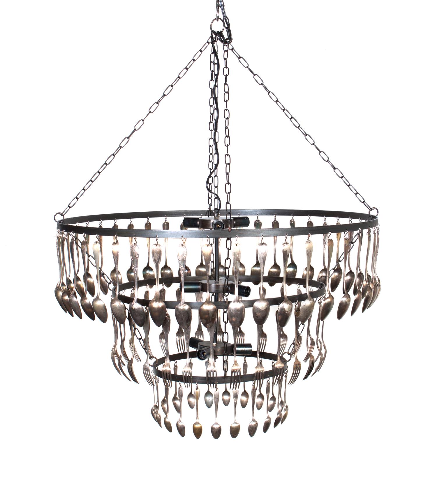 A Brocante Three-Tier Chandelier Height 24 inches. — JOSE ESTEVES