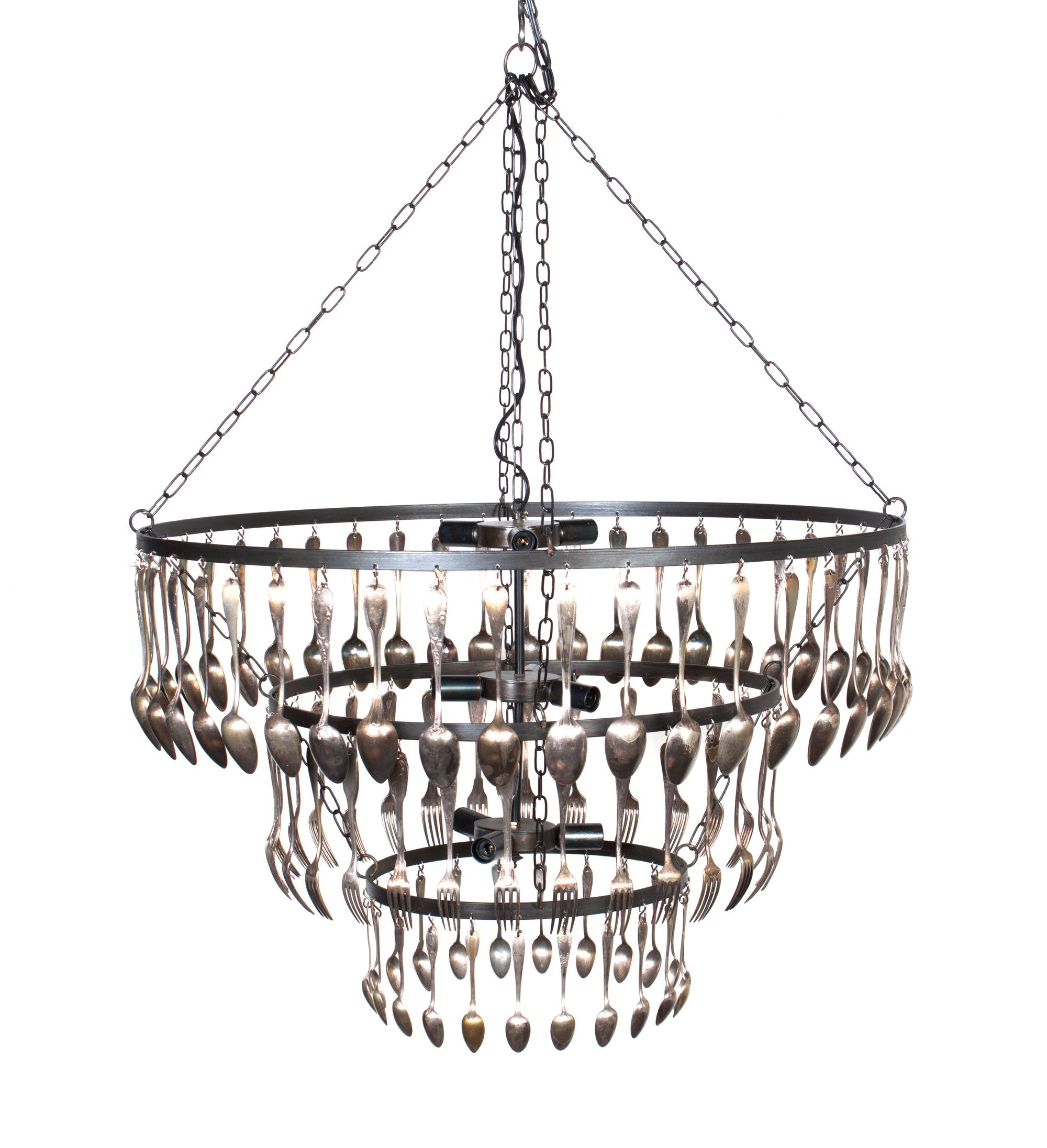 A Brocante Three-Tier Chandelier Height 24 inches. — JOSE ESTEVES