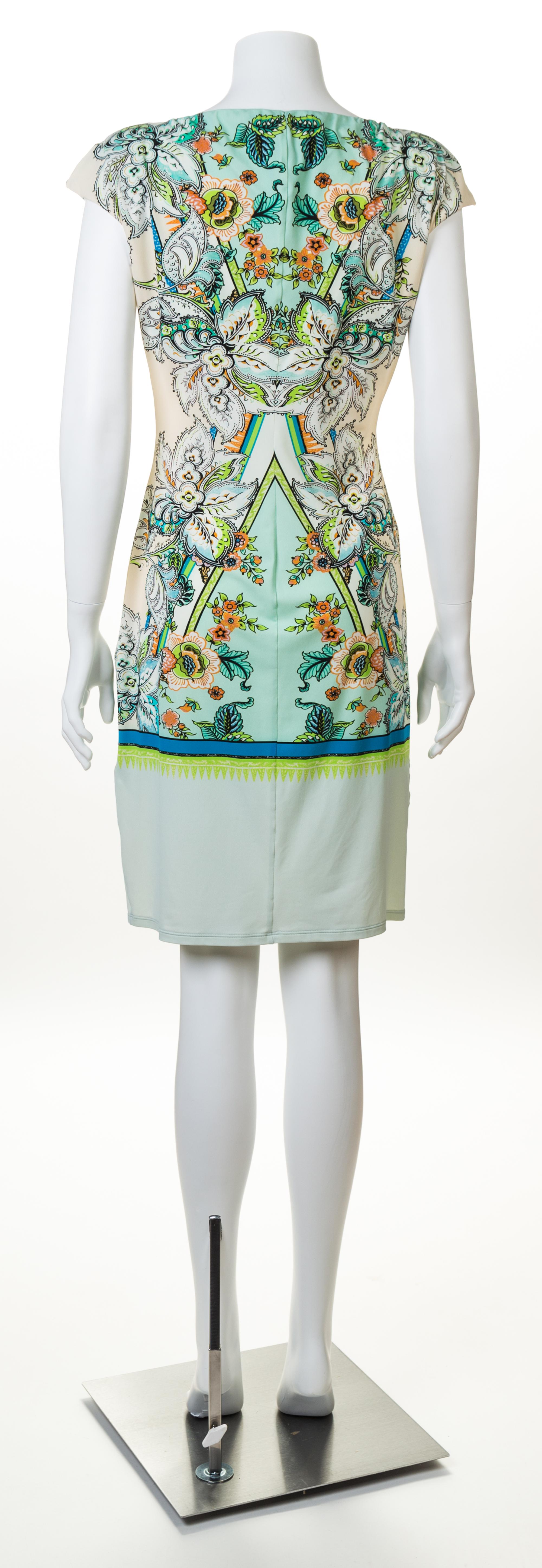 A Roberto Cavalli Mint Green Floral Print Dress, Size 44.