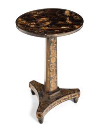 A Pair of Chinese Export Lacquer and Parcel Gilt End Tables