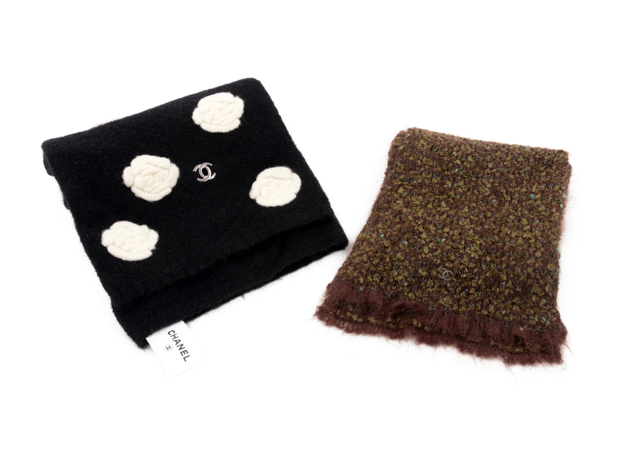 Two Chanel Wool Blend Scarves