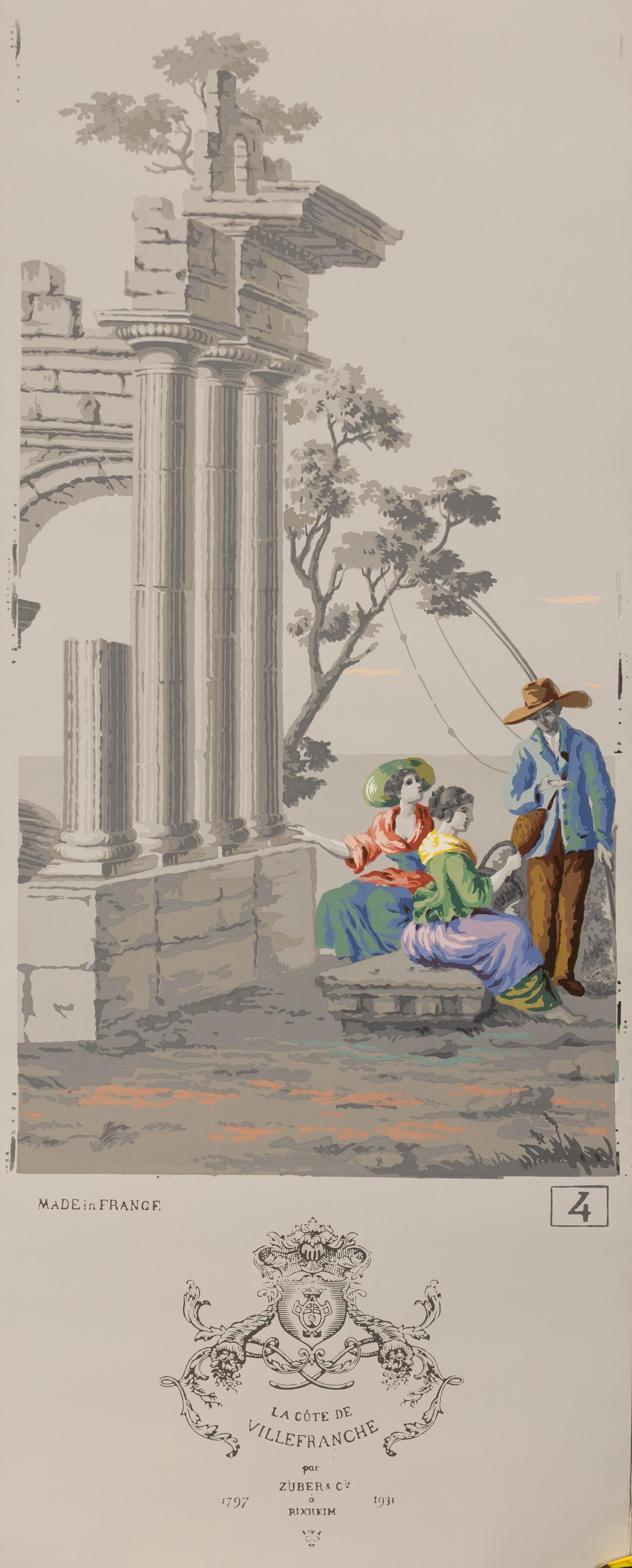 A Complete Set of Fourteen Zuber et Cie. La Cote de Villefranche Wallpaper Panels