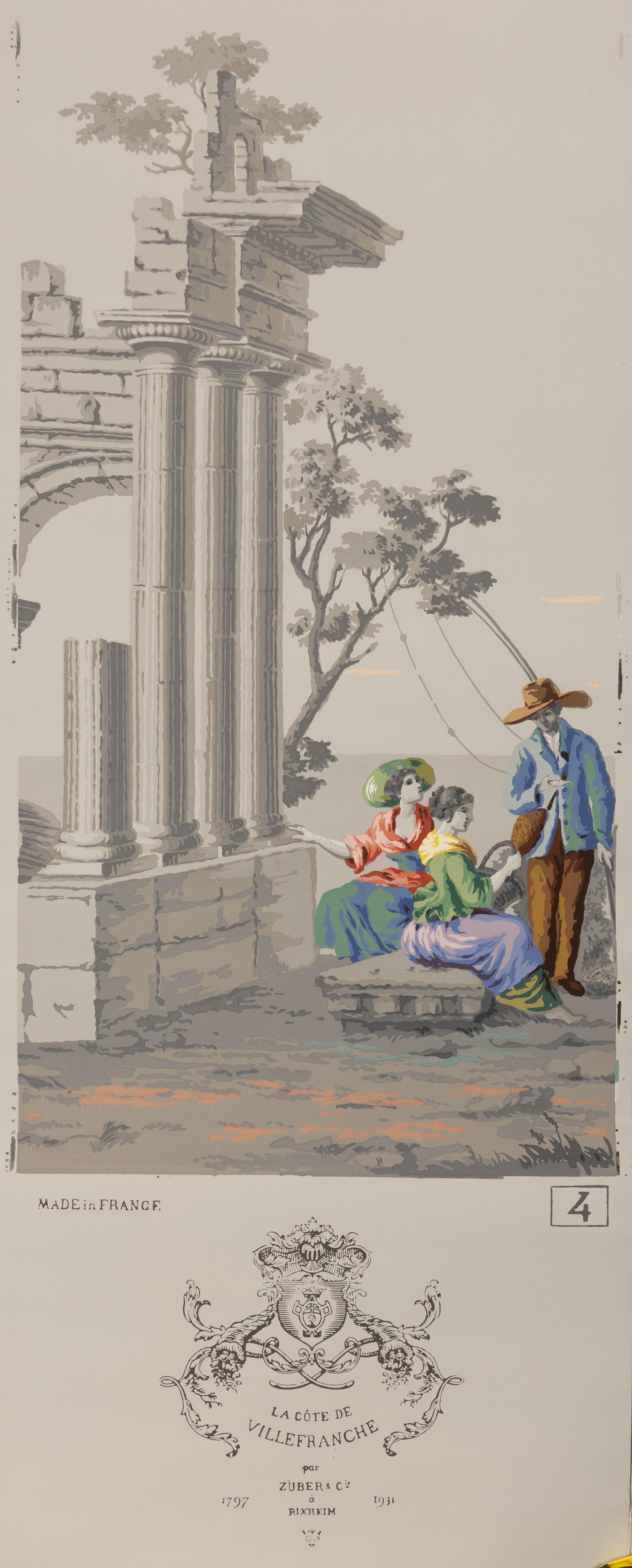 A Complete Set of Fourteen Zuber et Cie. La Cote de Villefranche Wallpaper Panels