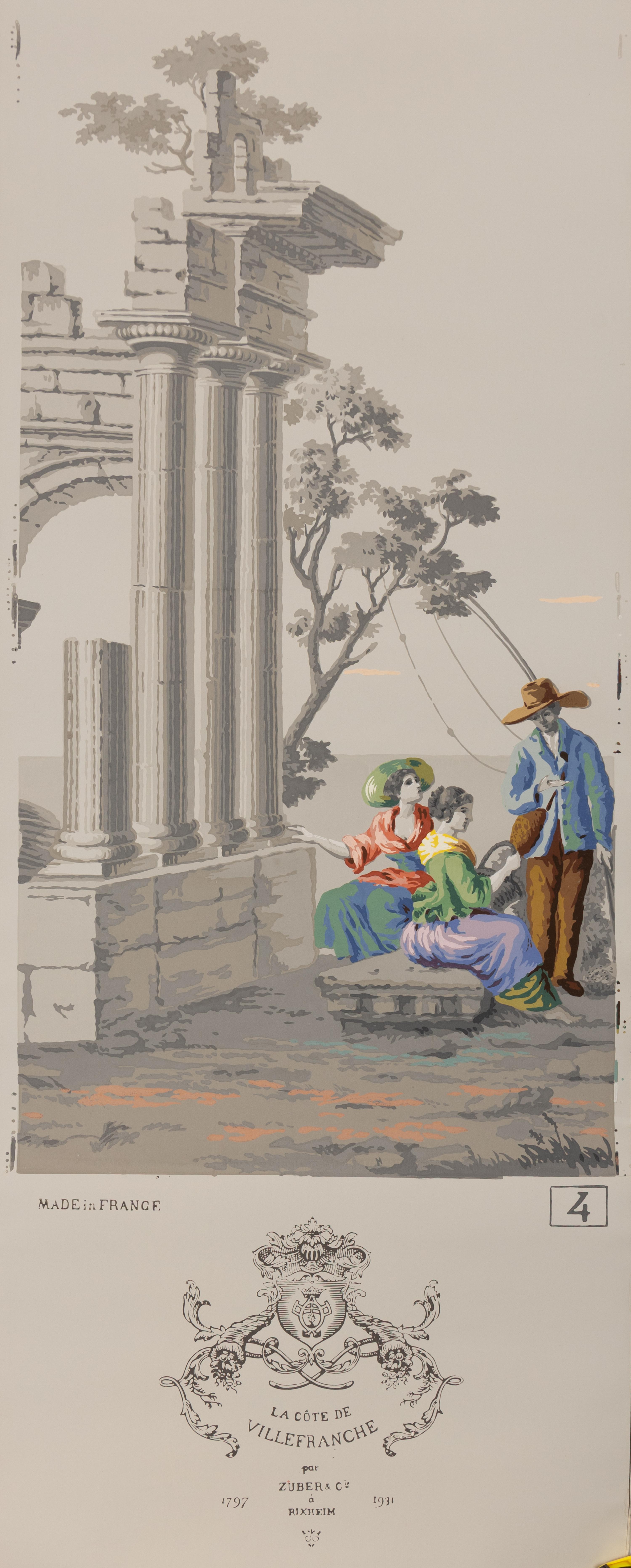 A Complete Set of Fourteen Zuber et Cie. La Cote de Villefranche Wallpaper Panels