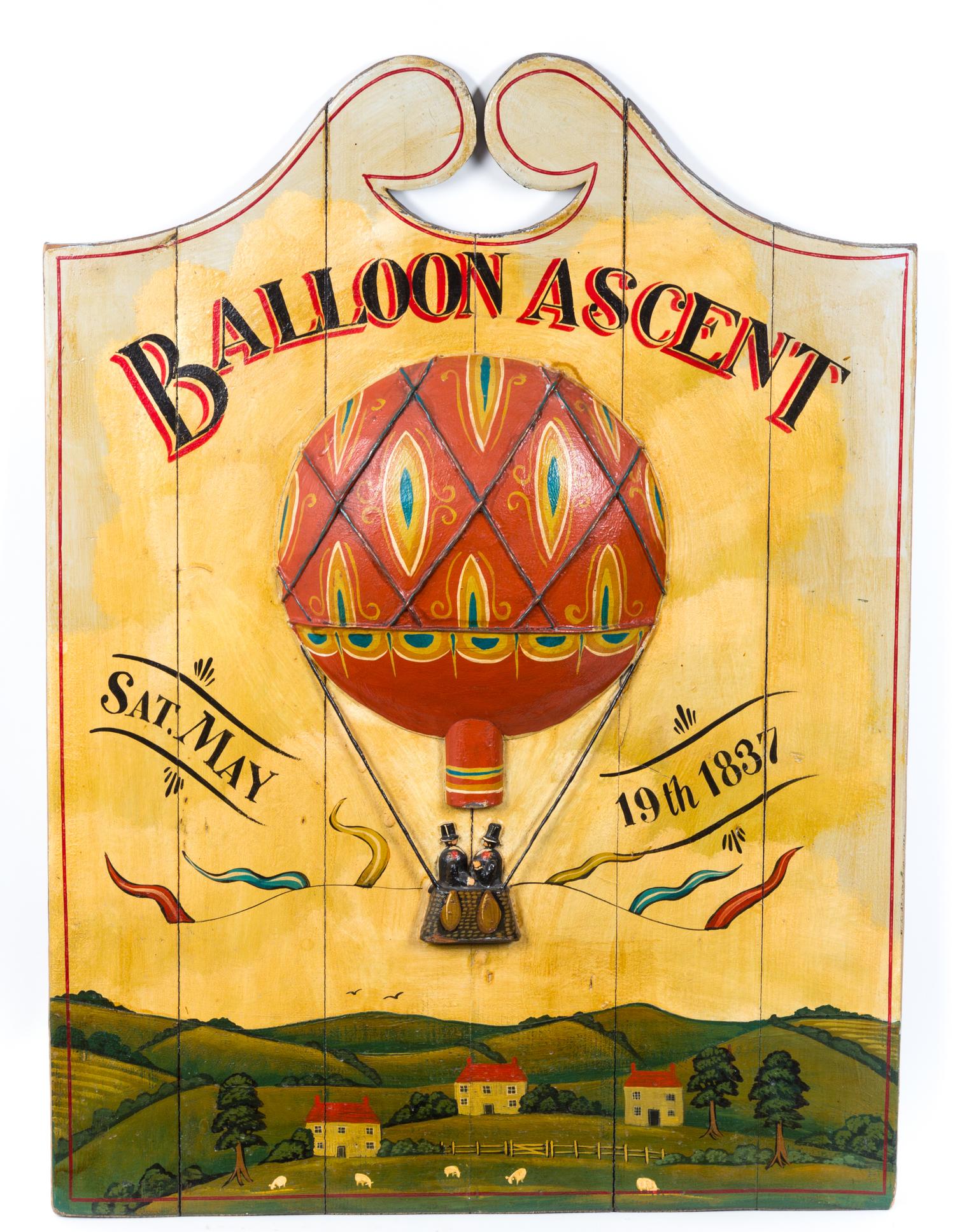 A Painted Wood Trade Sign Height 36 x width 26 1/4 inches. — 20TH CENTURY