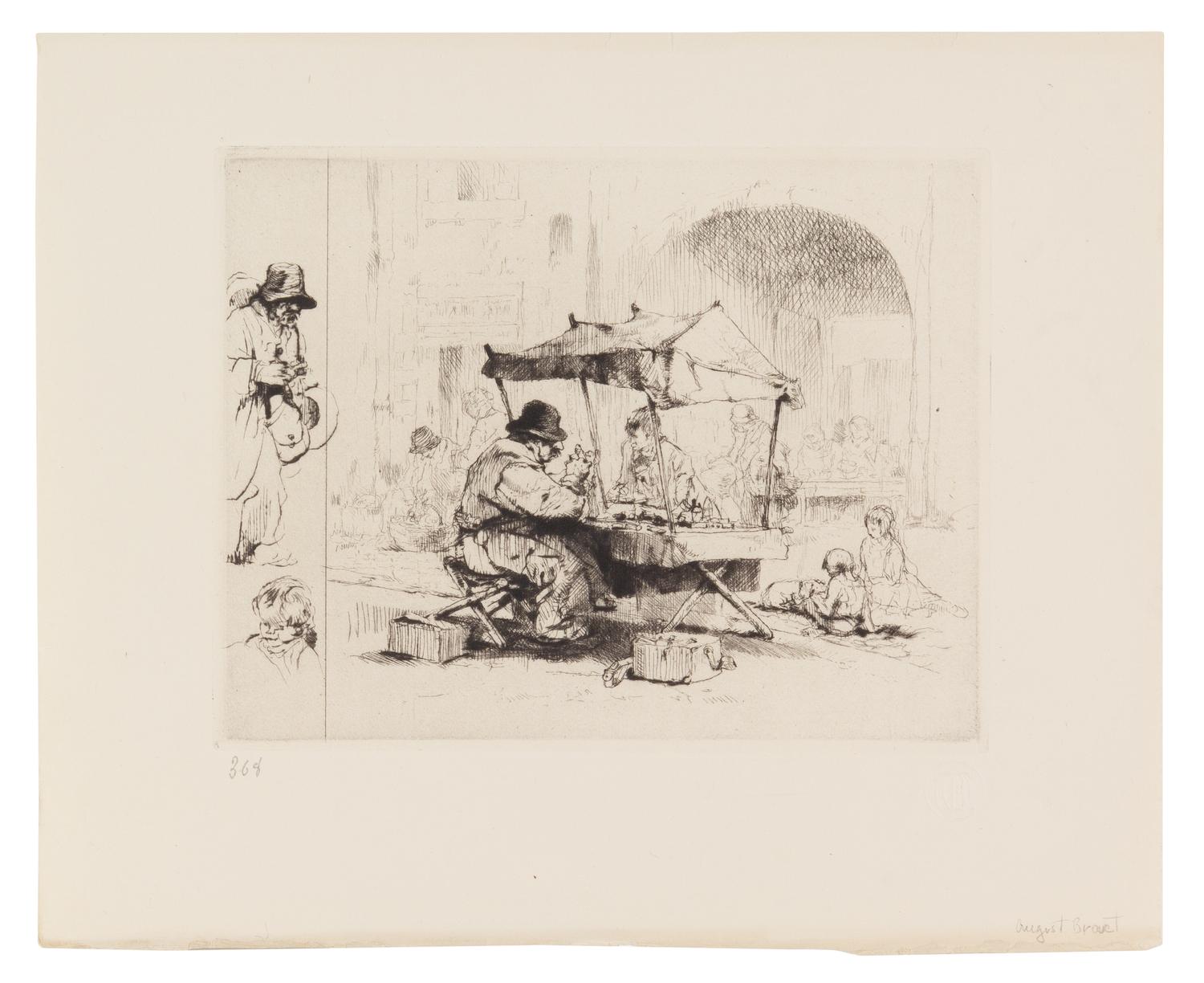 Auguste Brouet (French, 1872-1941) Untitled etching 6 x 7…