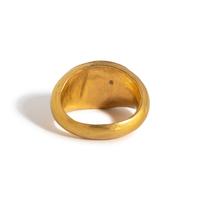 A Roman Gold and Banded Glass Finger Ring with a Kneeling Hero