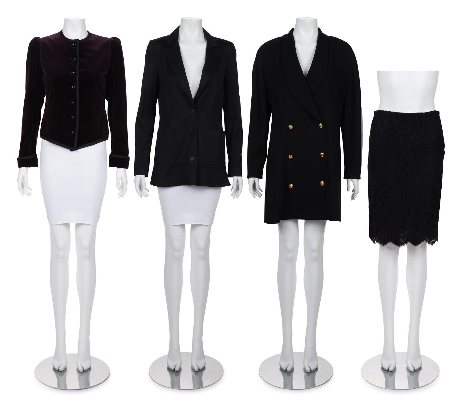 Four Designer Items: Two Chanel Jackets, One Chanel Skirt, and One Yves Saint Laurent Jacket