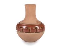 Miniature Carved Red and Buff Pottery Jar, 1981
