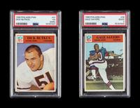 A 1966 Philadelphia Dick Butkus Rookie Football Card No. 31 (PSA 3 MK) and Gale Sayers Rookie Football Card No. 38 (PSA 2 GOOD)
