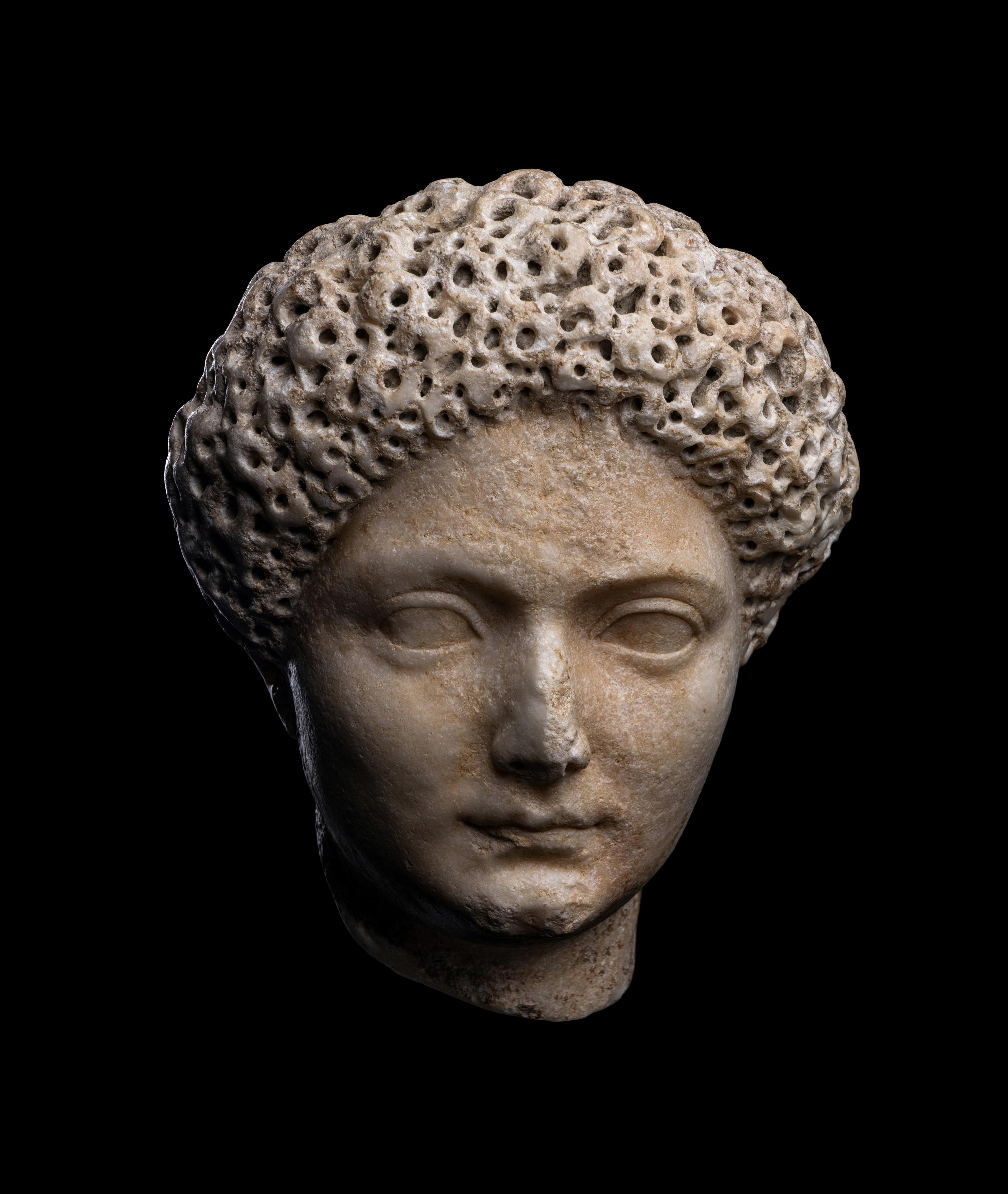 A Roman Marble Portrait Head of Julia Titi