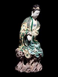 A Famille Verte Porcelain Figure of Guanyin