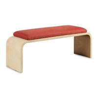 A Shagreen Waterfall Bench with Linen Upholstered Seat