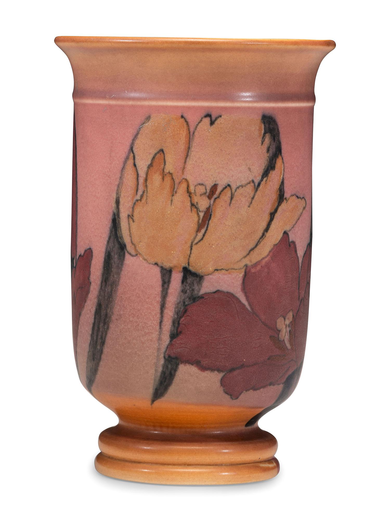 A Kataro Shirayamadani for Rookwood Pottery Floral Vellum Vase