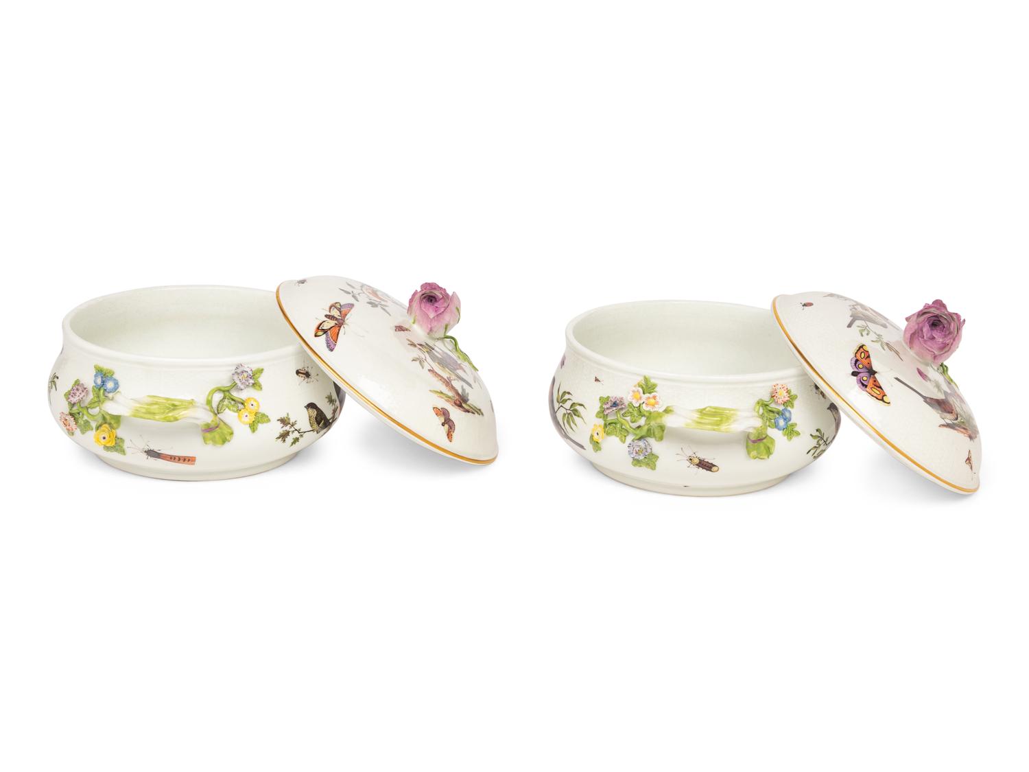 An Assorted Group of Meissen Porcelain Ornithological Table Articles