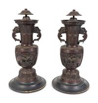 A Pair of Chinese Bronze Vases