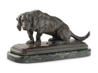 Three French Bronze Figures of Dogs