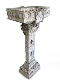 An Italian Gothic Style Metal Mounted Baptismal Font — CIRCA EARLY 20TH CENTURY