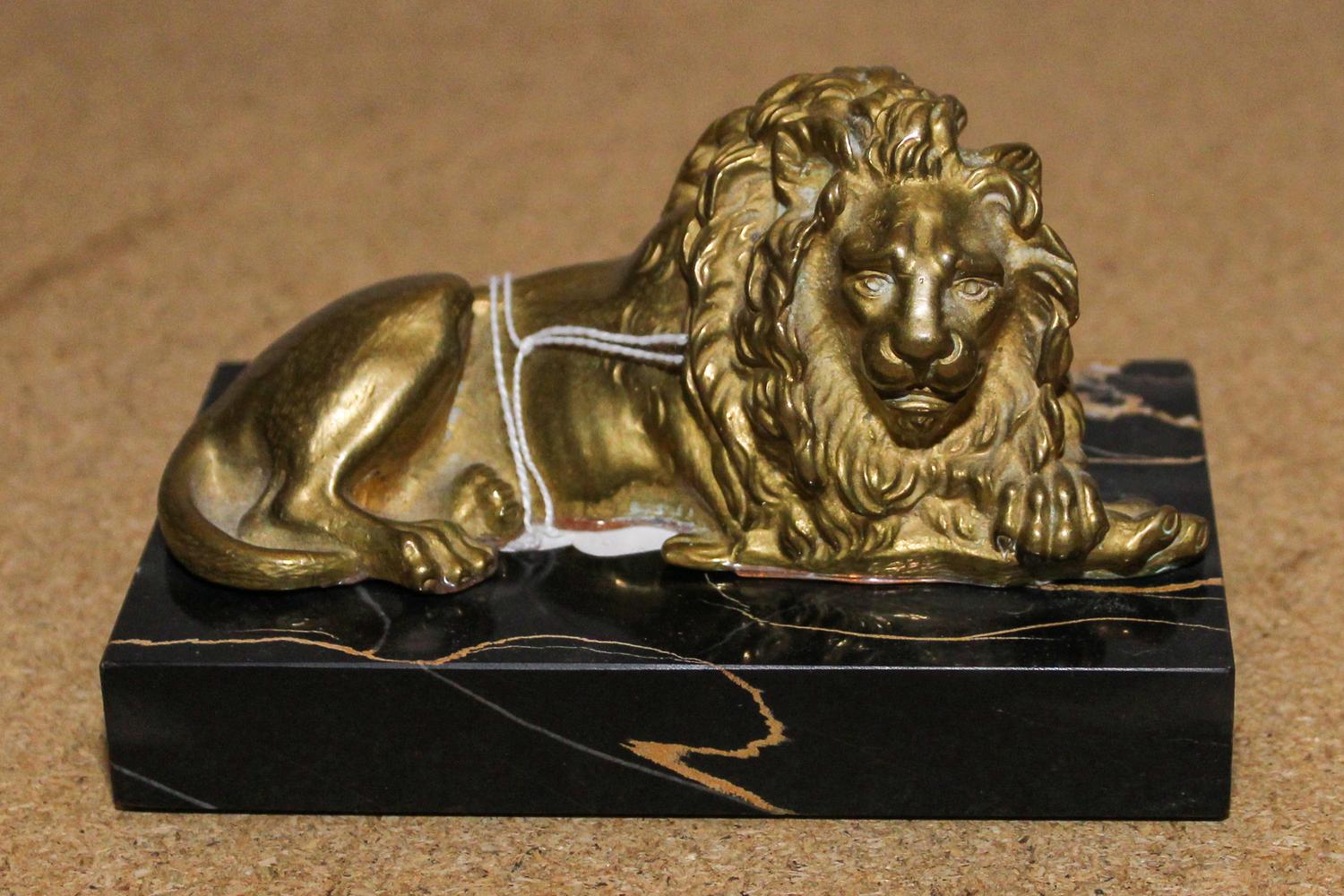 A Continental Gilt Bronze Animalier Figure Height 5 inches. — 19TH/20TH CENTURY
