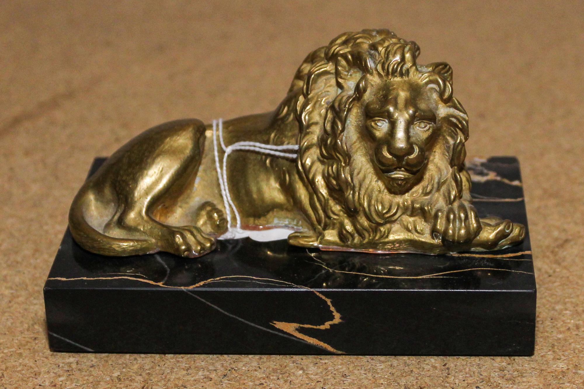 A Continental Gilt Bronze Animalier Figure Height 5 inches. — 19TH/20TH CENTURY