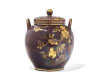 A Wedgwood Glazed and Gilt Decorated Earthenware Covered Potpourri Vase
