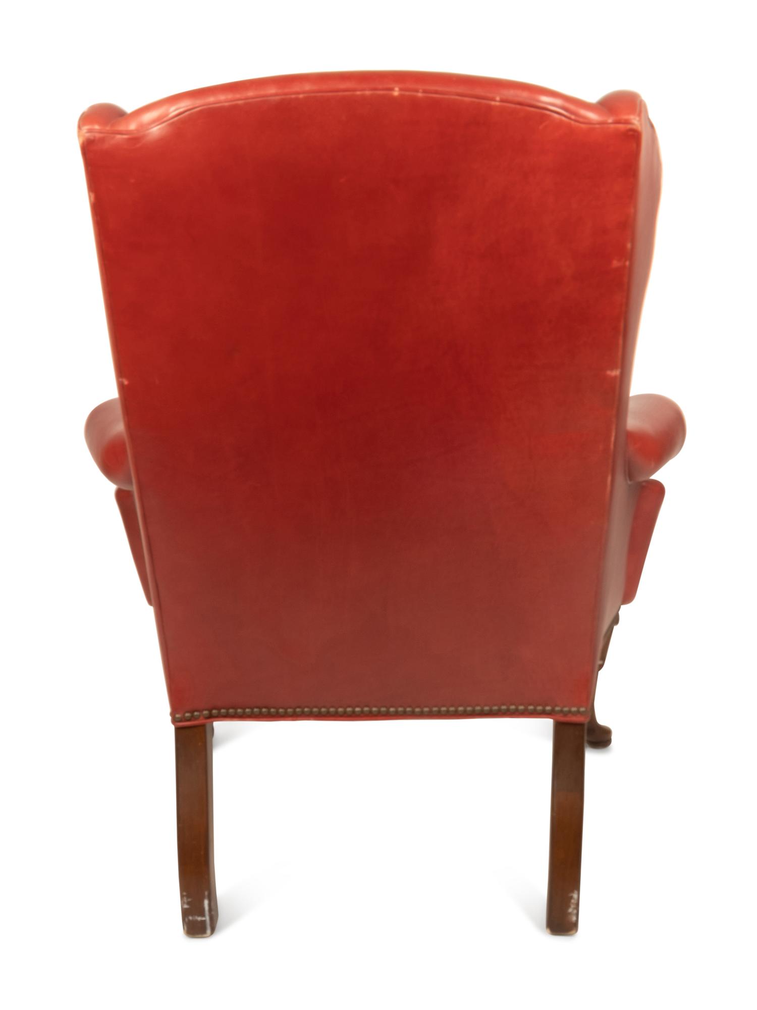 An English Faux Leather-Upholstered Armchair