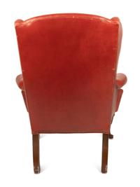 An English Faux Leather-Upholstered Armchair
