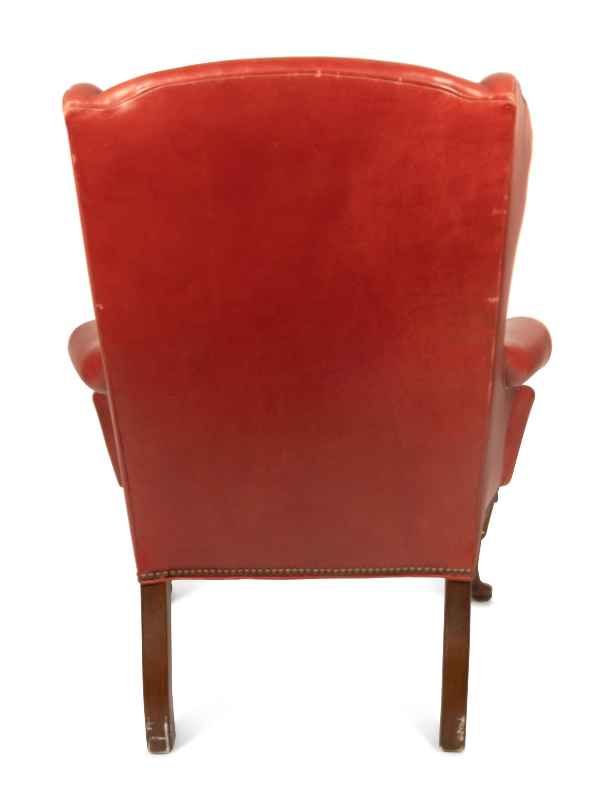 An English Faux Leather-Upholstered Armchair