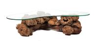 A Driftwood Occasional Table Height 15 1/4 x width 65 x depth 45 inches.