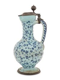 A Pewter Mounted Delft Pottery Tankard