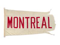 A Montreal Flag Once Flown on Wrigley Field Scoreboard Collected by Former Chicago Cubs Wrigley Field Head Scorekeeper,