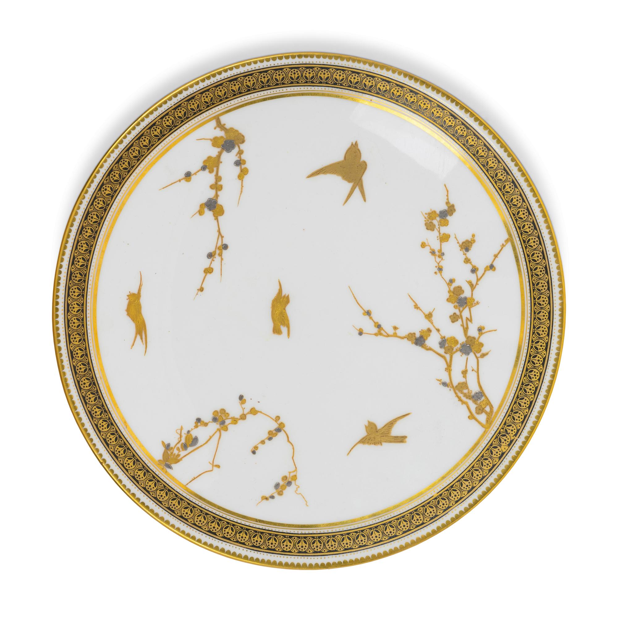A Continental Parcel Gilt Porcelain Tazza