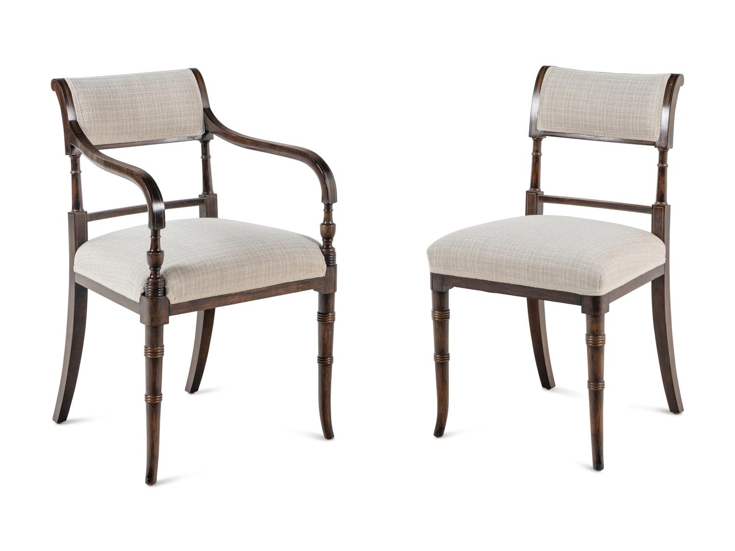 A Set of Ten Regency Style Dining Chairs