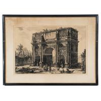 A pair of Veduta dell'Arco di Constantino; Veduta dell'Arco di Settimio Severo, from Vedute di Roma 2