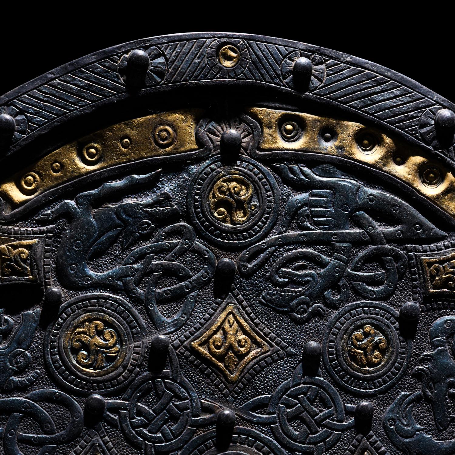 A Viking or Anglo-Saxon Silver and Gold Disk Brooch