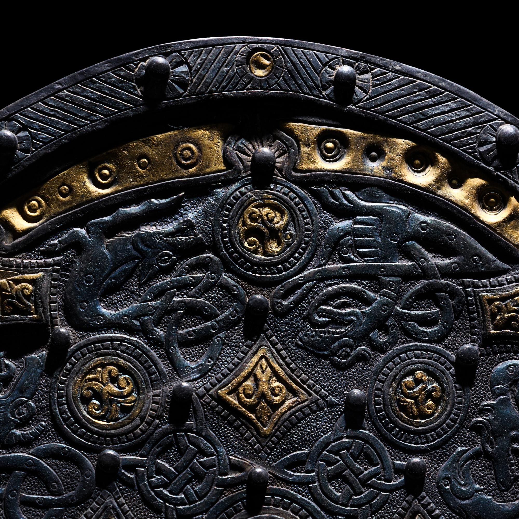 A Viking or Anglo-Saxon Silver and Gold Disk Brooch