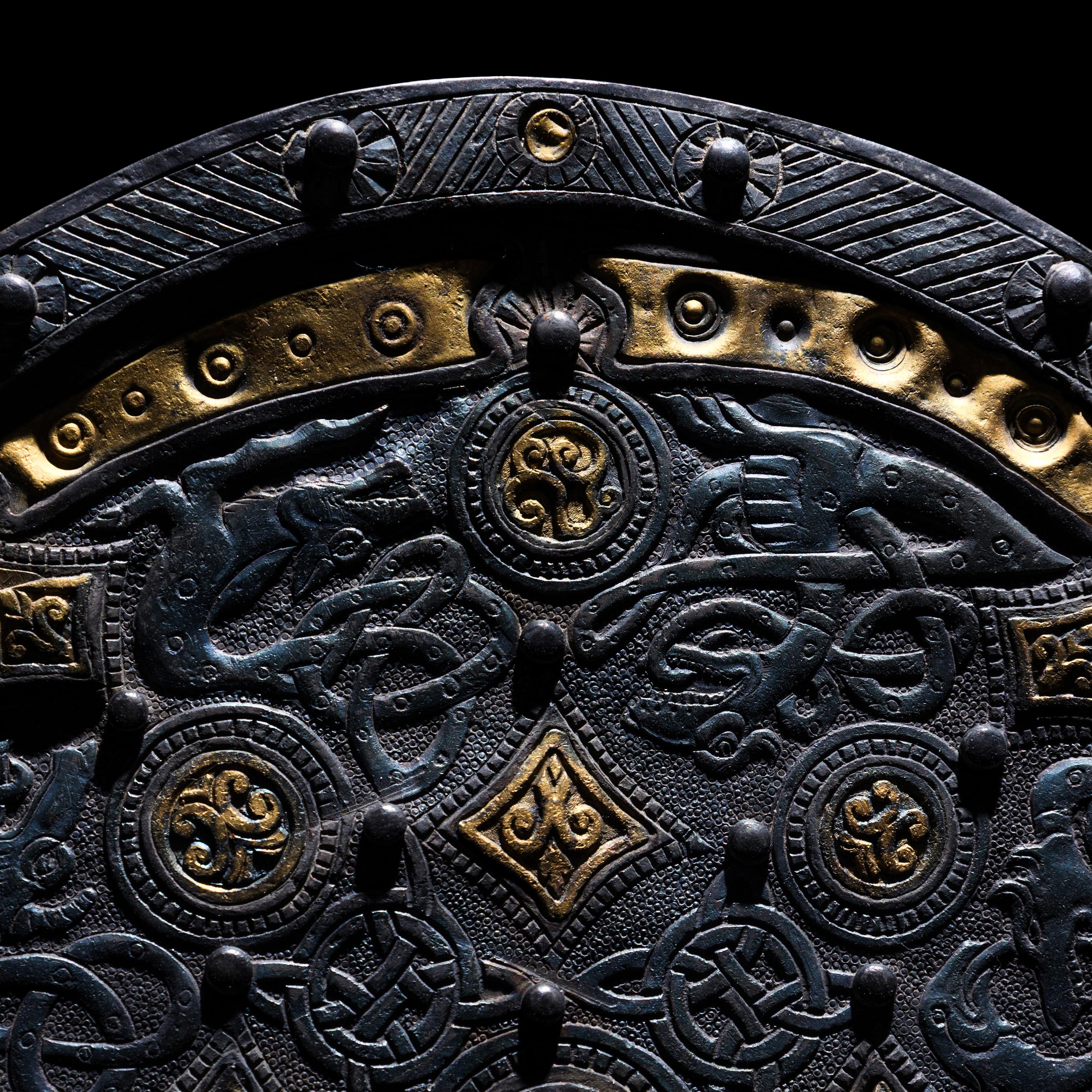 A Viking or Anglo-Saxon Silver and Gold Disk Brooch