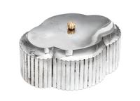 A German Silver Tea Caddy, Wilhelm Weinranck, Hanau, Early 20th Century, having a quatrefoil body with fluted sides.