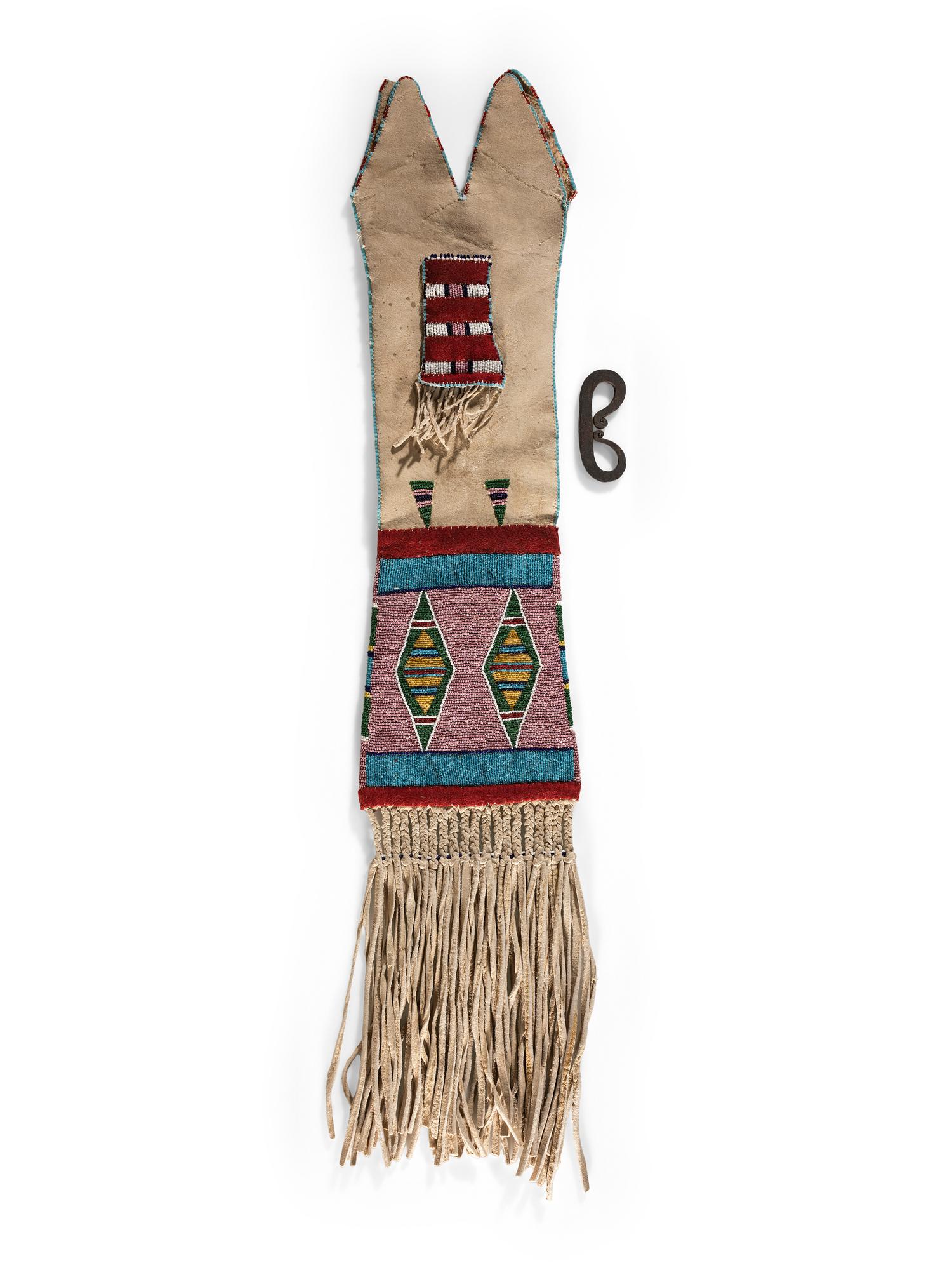 Crow Beaded Hide Tobacco Bag