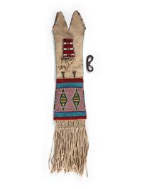 Crow Beaded Hide Tobacco Bag