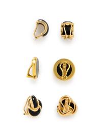 THREE PAIRS OF YELLOW GOLD EARRINGS
