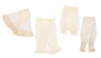 Collection of Four Sleeves, One Shawl, and One Dickey, 1840-90