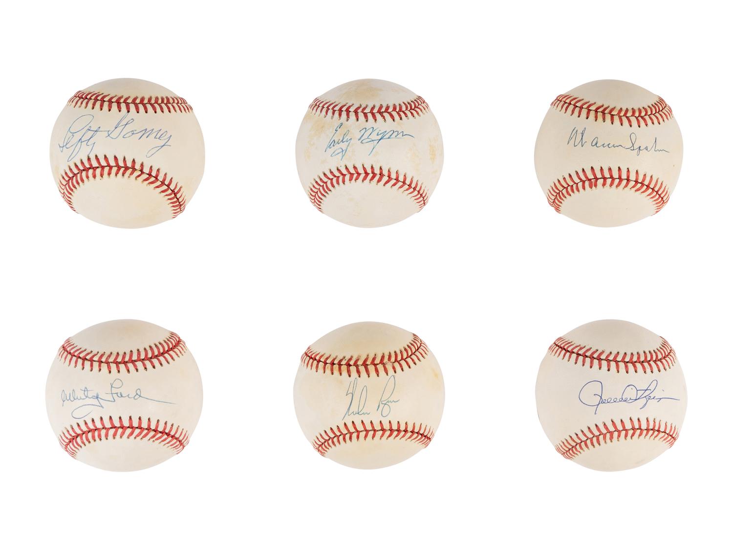 A Group of 19 Hall of Fame Pitcher Single Signed Autograph Baseballs (Beckett Authentication Services Certified),