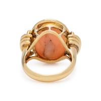 CORAL AND DIAMOND RING