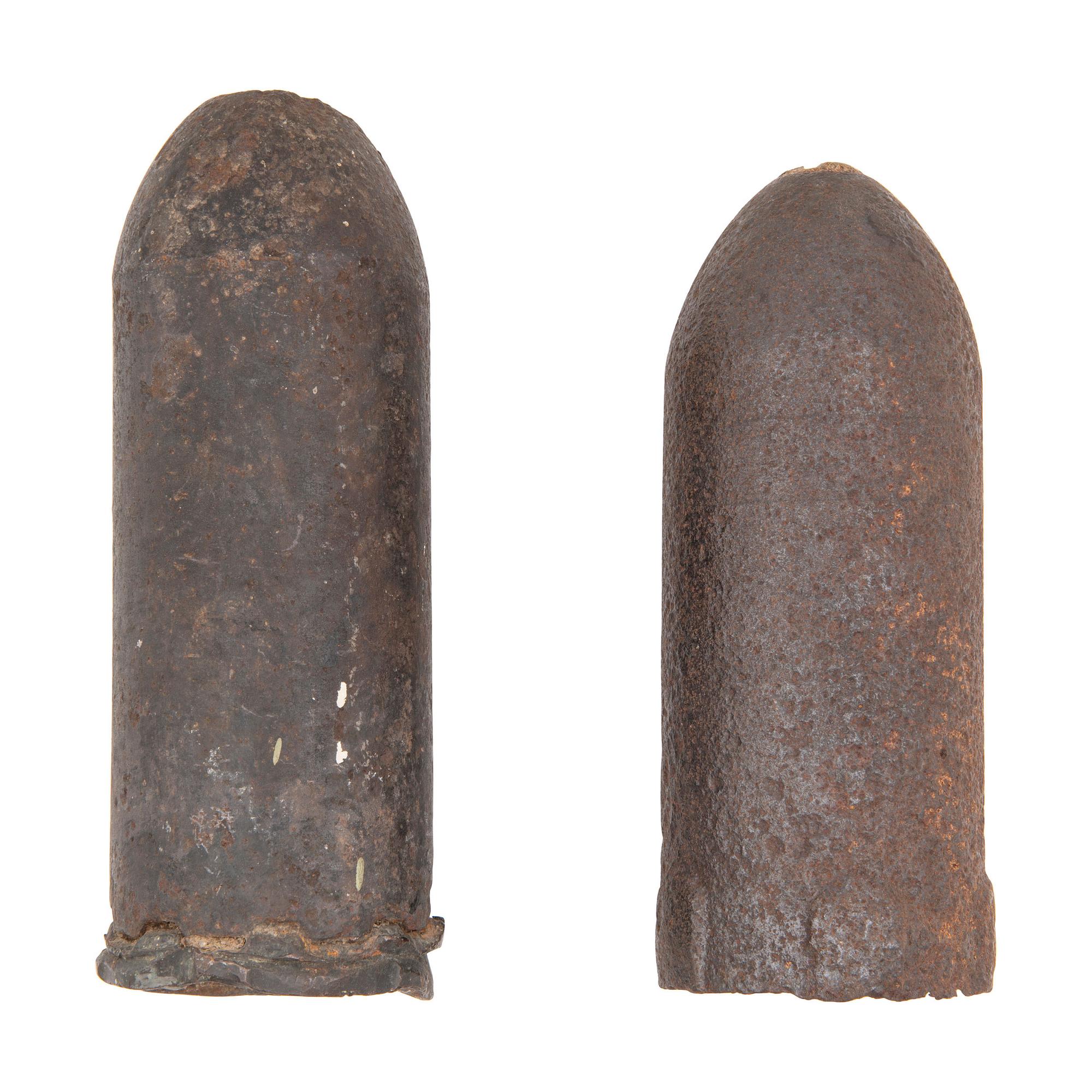 Two Excavated Civil War Artillery Shells: Delafield and